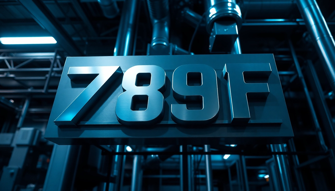 789F branding logo displayed on a high-tech industrial background, highlighting innovation and professionalism for user trust and recognition.