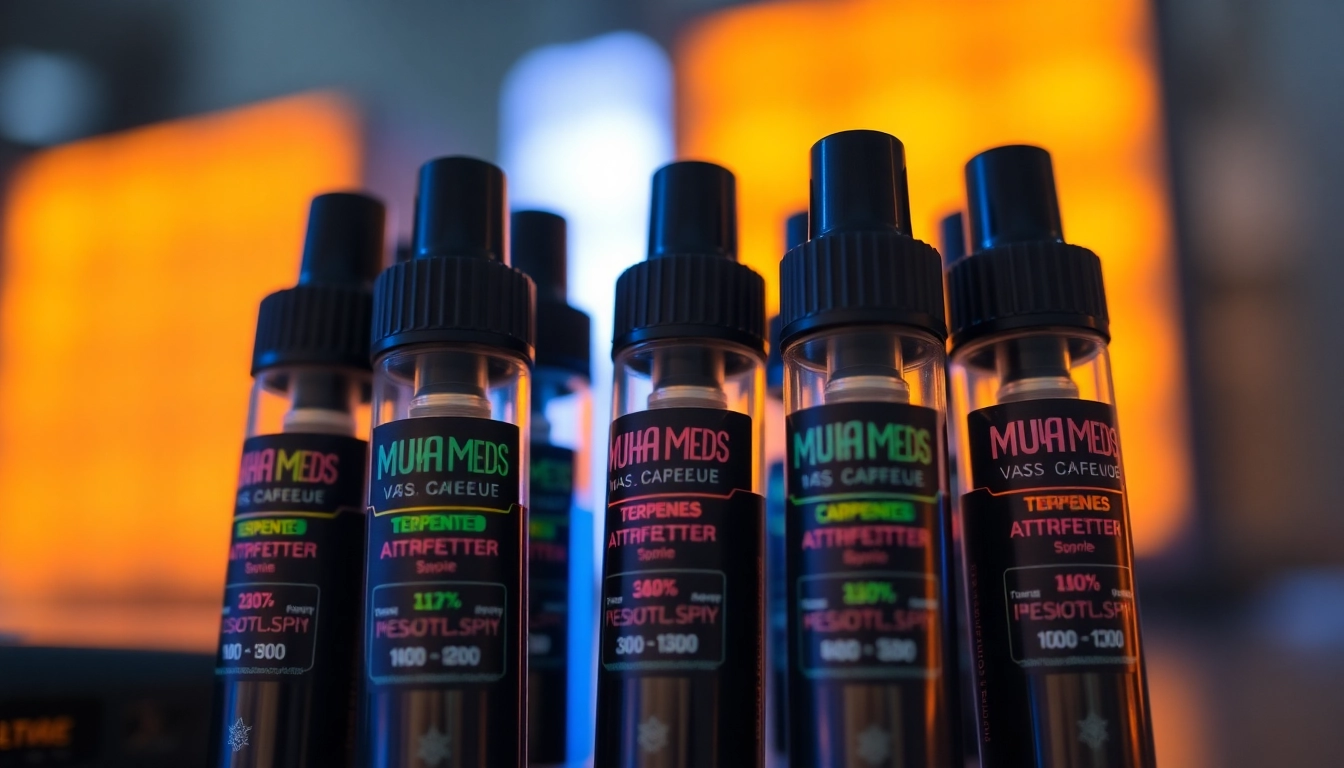 High-quality Muha Meds vape cartridge with vivid terpenes, lab-tested purity, and sleek design in a contemporary setting