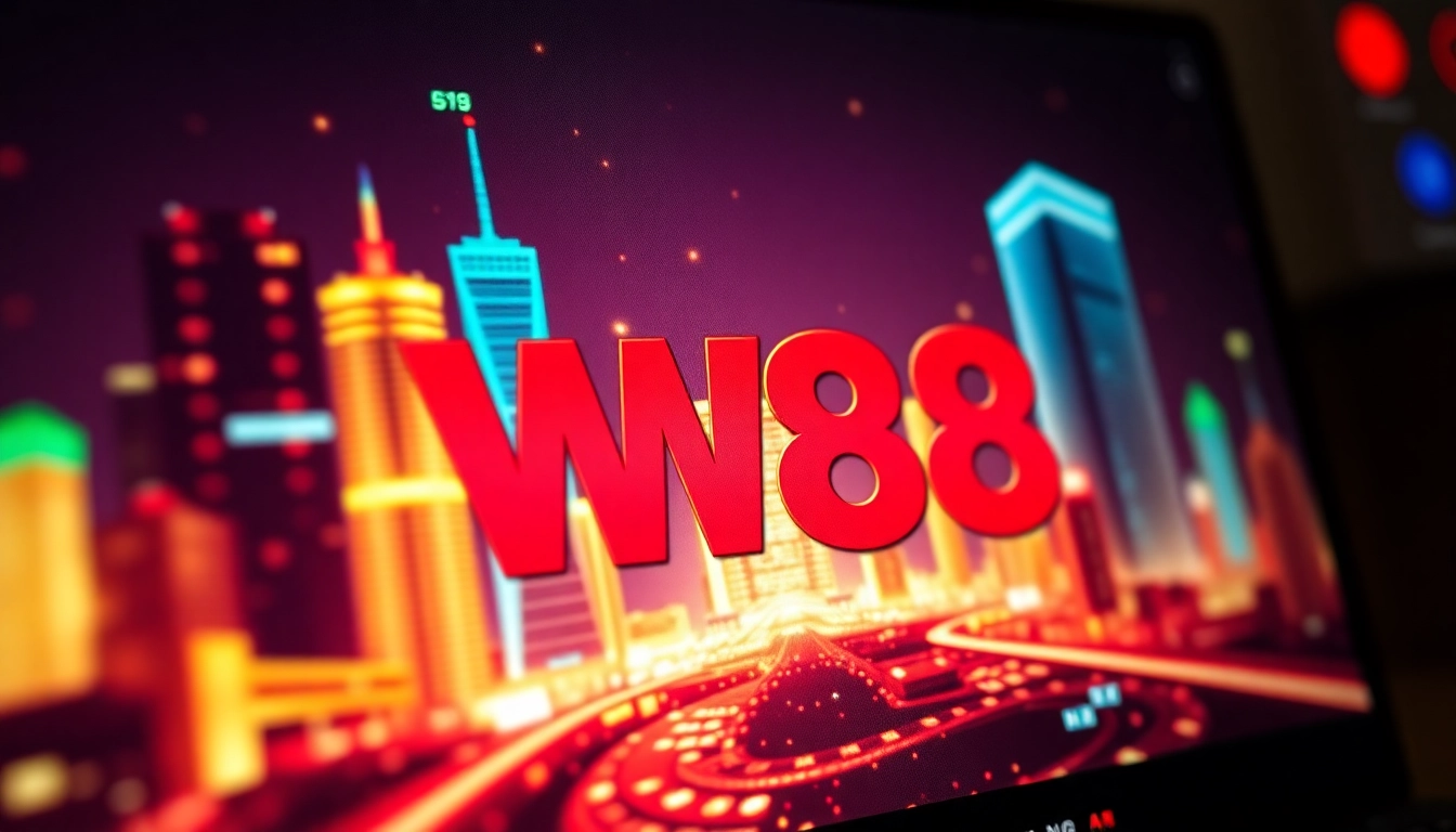 Engaging W88 casino gaming interface with vibrant colors and dynamic design, inviting players to experience top online betting.