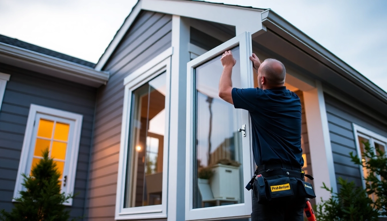 Professional installer demonstrates the best window replacement company service in action.