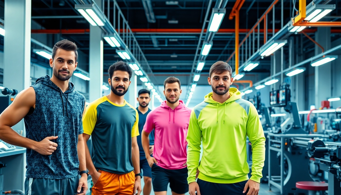 Sportswear Manufacturers creating custom apparel with advanced technology and sustainable practices, showcasing quality and innovation.