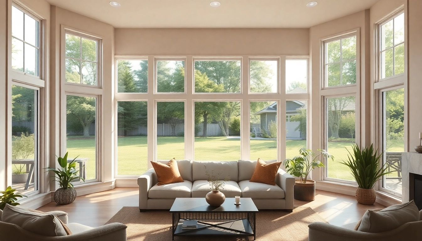 Replacement Windows Near Me: modern vinyl frames enhancing a bright, energy-efficient home.