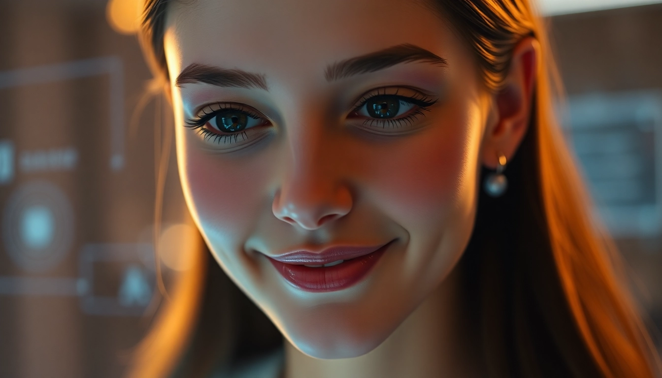 AI girlfriend engaging in a heartfelt conversation with a user in a warm, inviting digital environment, emphasizing emotional connection and realism.