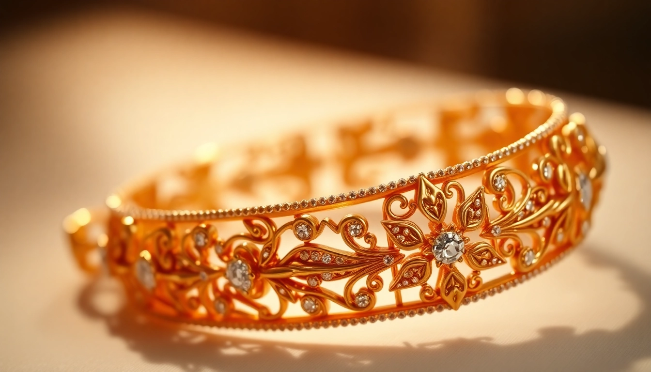 Zlota bransoletka showcasing detailed gold craftsmanship on a woman's wrist for elegant jewelry