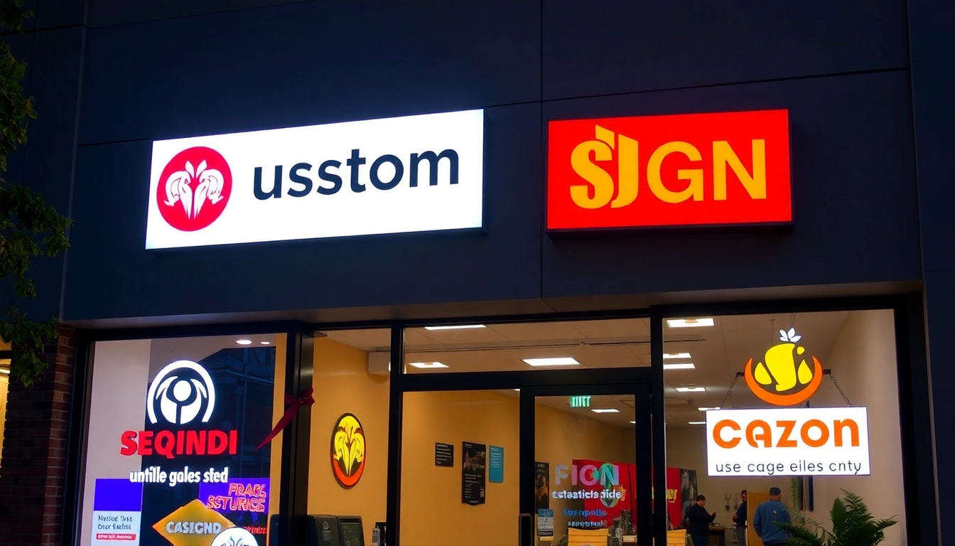 Custom signs creatively illuminated on storefronts to attract customers and enhance branding impact