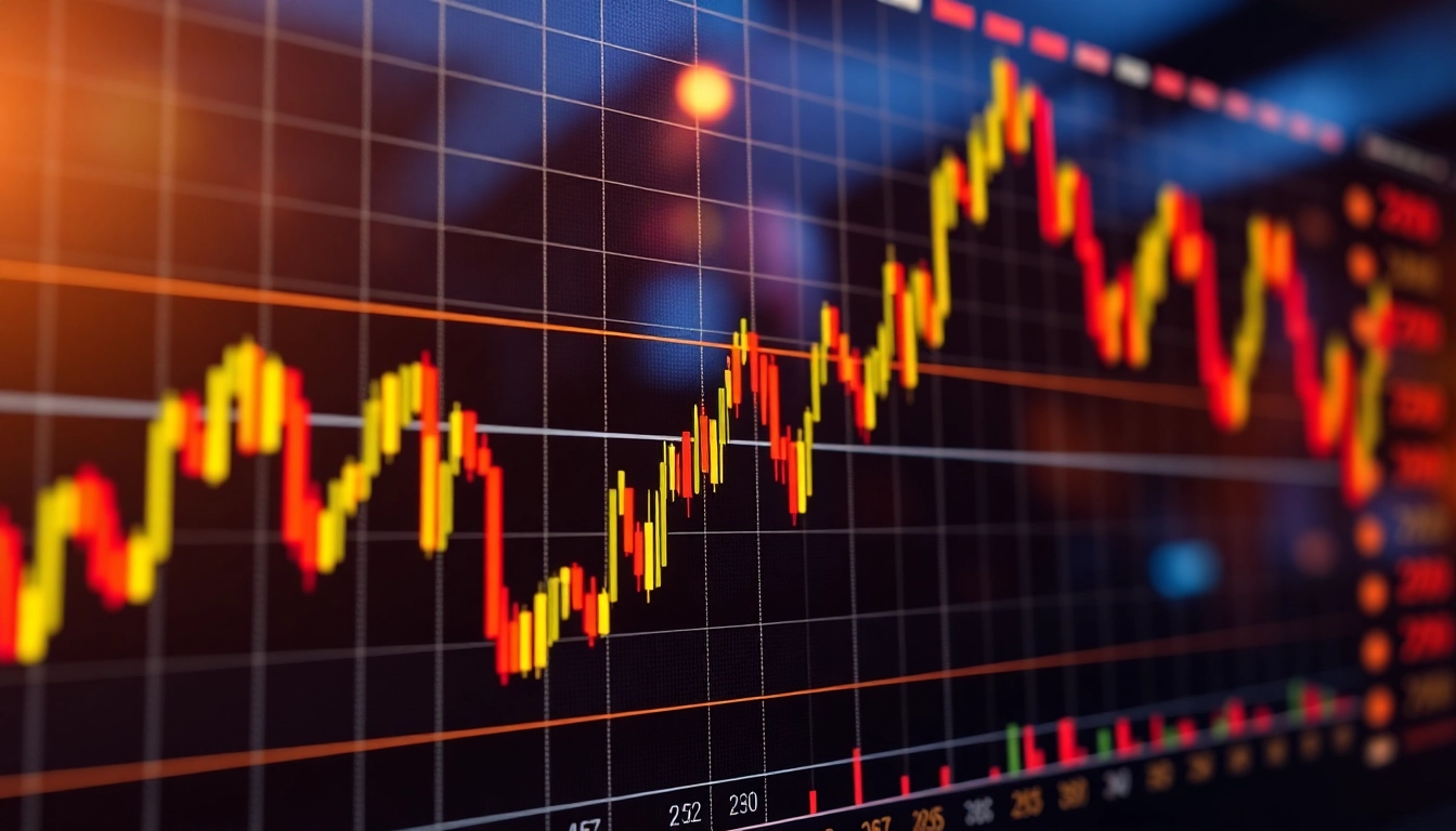 Real-time trading news update with stock market charts and financial indicators for investors