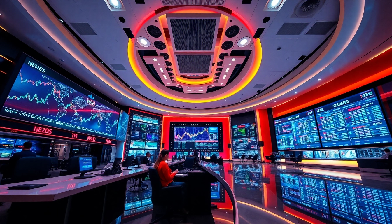 Latest Global Market News updates displayed on screens in a professional trading environment