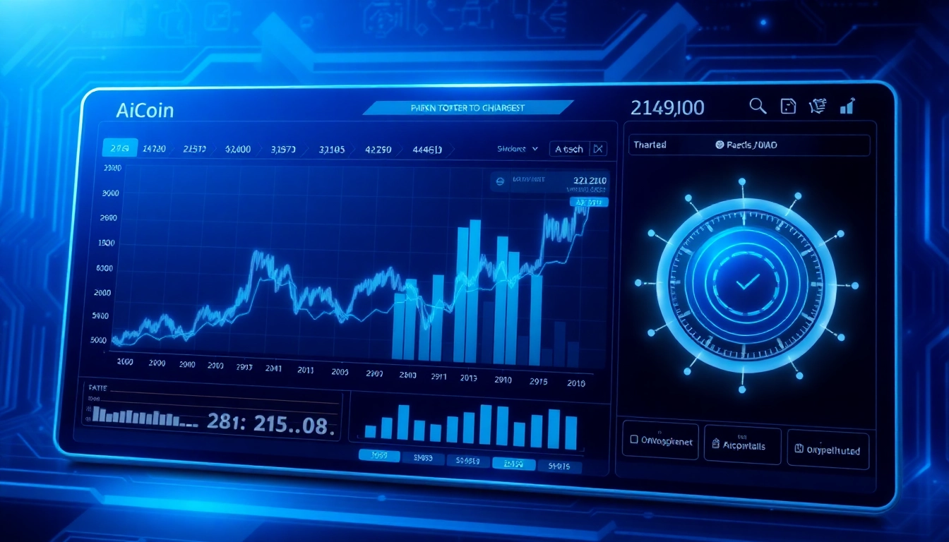 High-tech AICoin market analysis dashboard demonstrating real-time data and AI technology for