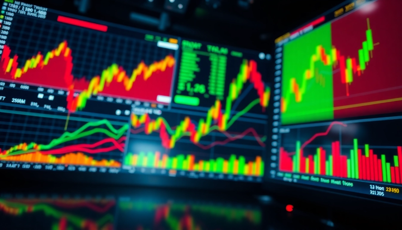 Trading view platform showcasing real-time stock and cryptocurrency charts for traders