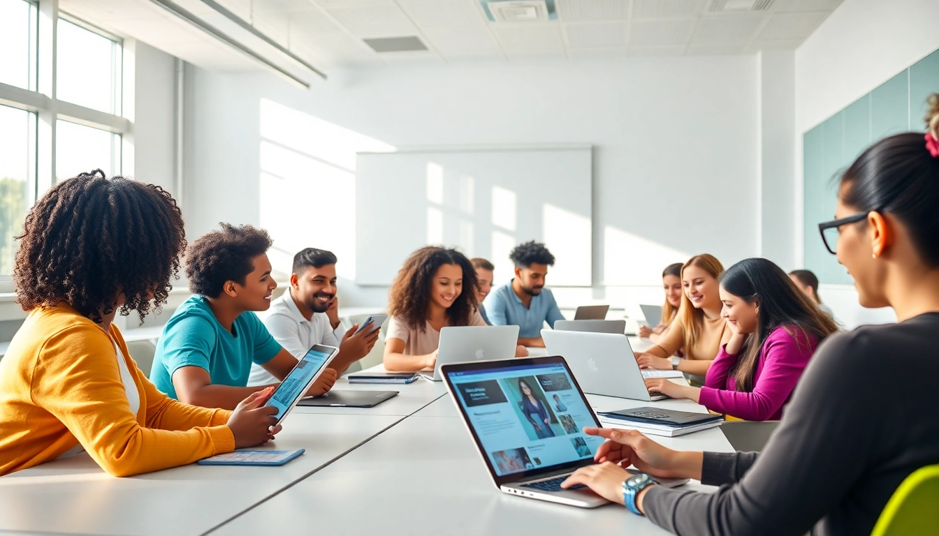 Engaging digital classroom showcasing no-code course creation tools for seamless online learning