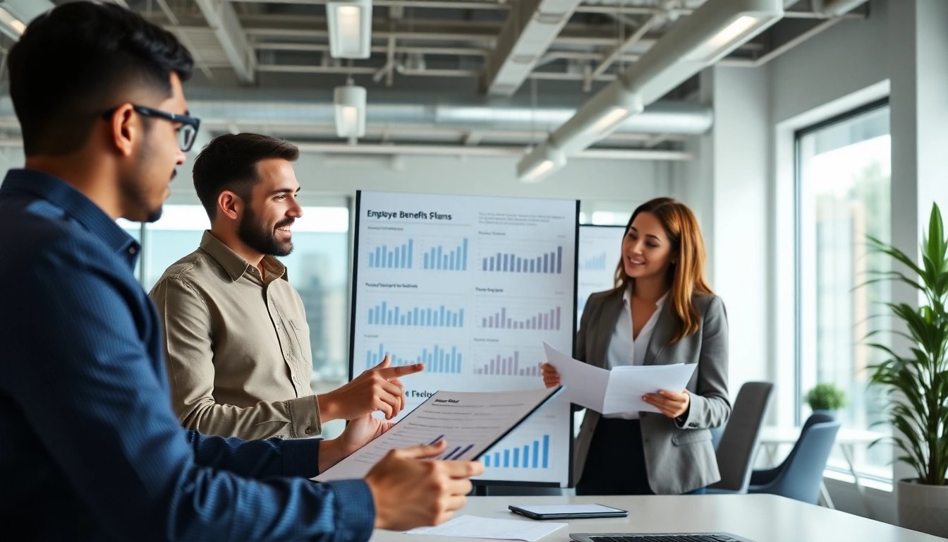 Canadian HR team analyzing employee benefits plan options for comprehensive coverage and
