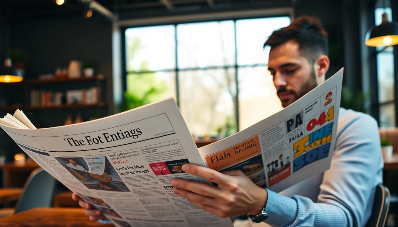Latest Zeitung headlines printed on a newspaper being read by a person in a cozy cafe setting